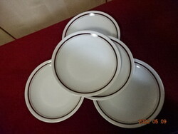 Alföldi porcelán kistányér, barna csíkos. Vanneki! Jókai.