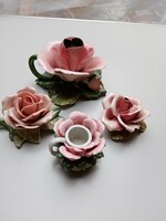 4db porcelán /kerámia rózsa (1db ENS) egyben