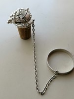 Silver-plated metal bottle with stopper cork
