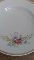 As a replacement! Plate of antique porcelain golden-edged floral soup