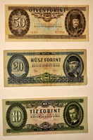 Old Hungarian paper pennies for 10-20-50 forints