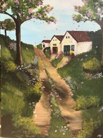 Akril vászonon 50x70 cm acrylic canvas Tavaszi idill- Spring idyll