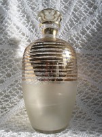 Old gold striped liqueur bottle with original stopper 20 cm