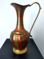 Kapri márkájú kézzel készített vintage sárgaréz indiai váza