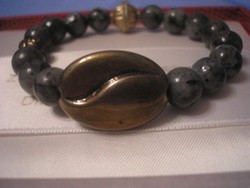 U2 art deco snowflake obsidian stylish bracelet in rare condition