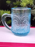 Antique glass cup. Four-leaf clover with decoration.