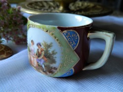 Birodalmi Altwien Victoria Karlsbad jelenetes mokkás csésze, gyűjtői