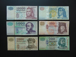 Forint sor 200 forint - 10000 forint 6 darab LOT !