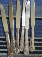 Jelzett olasz ezüstözött kés  6 db