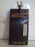 Wood - old - Mallorcan - 22 x 12 x 6 cm - keychain - deer plastic - nice condition