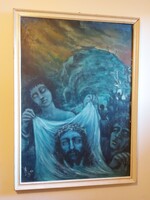 Jézus levétele a keresztről, ismeretlen szignós festmény, olaj