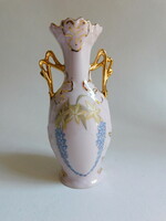 Haas & Czjzek rózsaszín porcelán kis szecessziós váza  (1918-38 közötti)