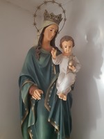 Mária Királynő kis Jézussal - szobor, állvánnyal