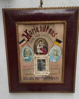 I v.H embroidered memorial image, military, Francis Joseph. Emperor William! Military antiques, obsit