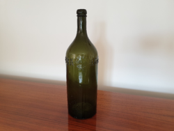 Régi üveg 1920 körül ILONA artézi ásványvizes zöld palack címkével