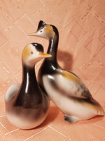 Hollóház beautiful 1 class porcelain, large size, pair of ducks 24 cm x 22 cm