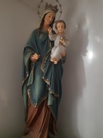 Mária Királynő kis Jézussal - szobor, állvánnyal