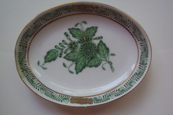 Herend porcelain ashtray with green apponyi pattern. Anniversary edition.