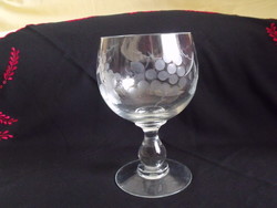 Üvegkehely biedermeier stílusban csiszolt boros pohár üveg kehely 1 l.