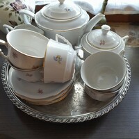 Zsolnay teáskészlet öt csészével