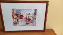 (K) Moulin Ruge szép nyomat, mint egy akvarell! 44x32 cm