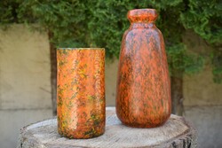 2 retro Hungarian lake head vases / old ceramic vases