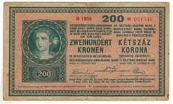 200 korona 1918 "B" sorozat eredeti állapot. Nagyon ritka 2.