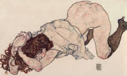 Egon Schiele - Pucsító nő - vászon reprint vakrámán
