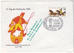 Németország emlékboríték, első napi bélyegzéssel 1985
