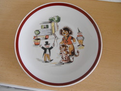 NDK német Kahla retro porcelán gyermek tányér rajzfilm ? figurákkal - 19 cm