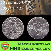 Az MNB 50 éves ezüst 100 forint 1974