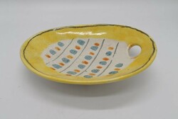 Gala, retro craft bowl, plate, marked, 21.5 cm x 17.5 cm