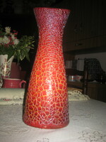 Zsolnay oxblood glazed cracked vase 11 x 28 cm, shield seal