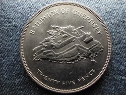 Guernsey II. Erzsébet uralkodásának 25. évfordulója 25 penny 1977 (id61325)