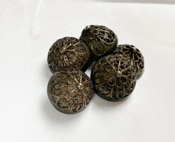 Antique filigree silver dandelion buttons.