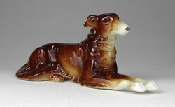 1I982 old porcelain greyhound dog sculpture 15 cm