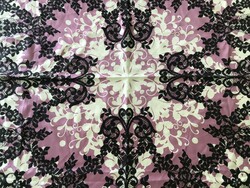 Elie saab silk scarf with lace-like black pattern, 87 x 87 cm