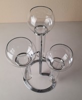 Art Deco asztalközép, 3 üveg vázával