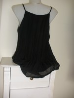 Black airy silk containing heather top
