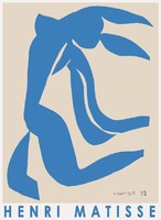 Henri Matisse Kék akt, táncos 1952 francia modern művészeti plakát papírkivágás decoupage női alak