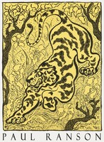 Paul Renson Tigris a dzsungelben 1893 francia szimbolista litográfia művészeti plakátja japán stílus