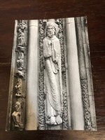 Egyházi,külföldi képeslap. Fekete-fehér.Cathédrale de ChartresPortail Royal XII. szd.