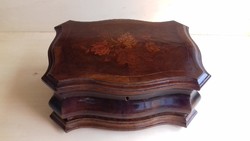 Biedermaier  intarziás fa doboz, ládika 19 század