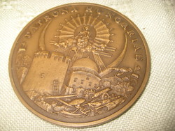 Pécs 300 éve szabadult fel  a török alól , Patróna Hungaria , Bozó Gyula 1986 , 70 x 5 mm