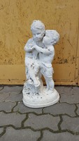 Two friends with boys, outdoor, garden concrete or stone statue 60 cm.