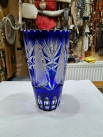 Régi kék kristály váza