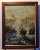 Classic winter landscape in a new frame (30 x 40, oil)