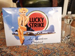 Lucky Strike reklámtábla, 59x39 cm-es, gyönyörű állapotban!