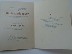 D190521 Miskolc - invitation vii pedagogue day 1958 borsod-abaúj-zemplén