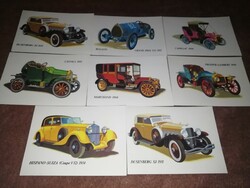22 db Oldtimer posta tiszta autós képeslap